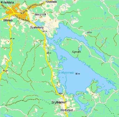 Karte vom See Hummeln